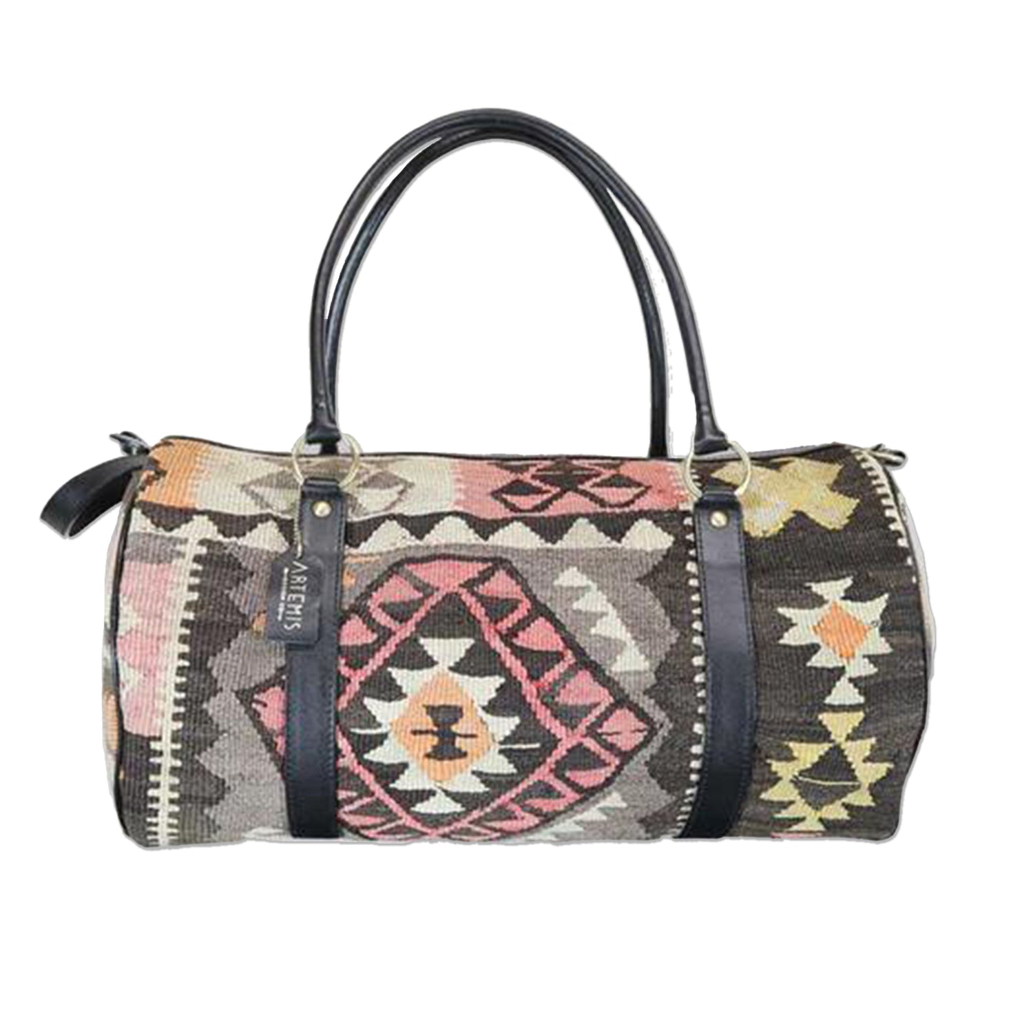 One of a kind travel duffle bag handmade from Turkish carpets.