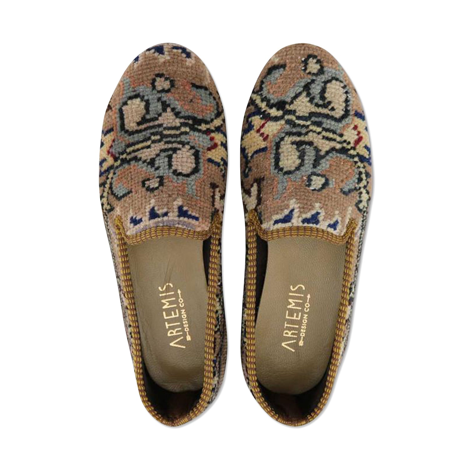 One of a kind smoking shoes handmade from Turkish carpets.