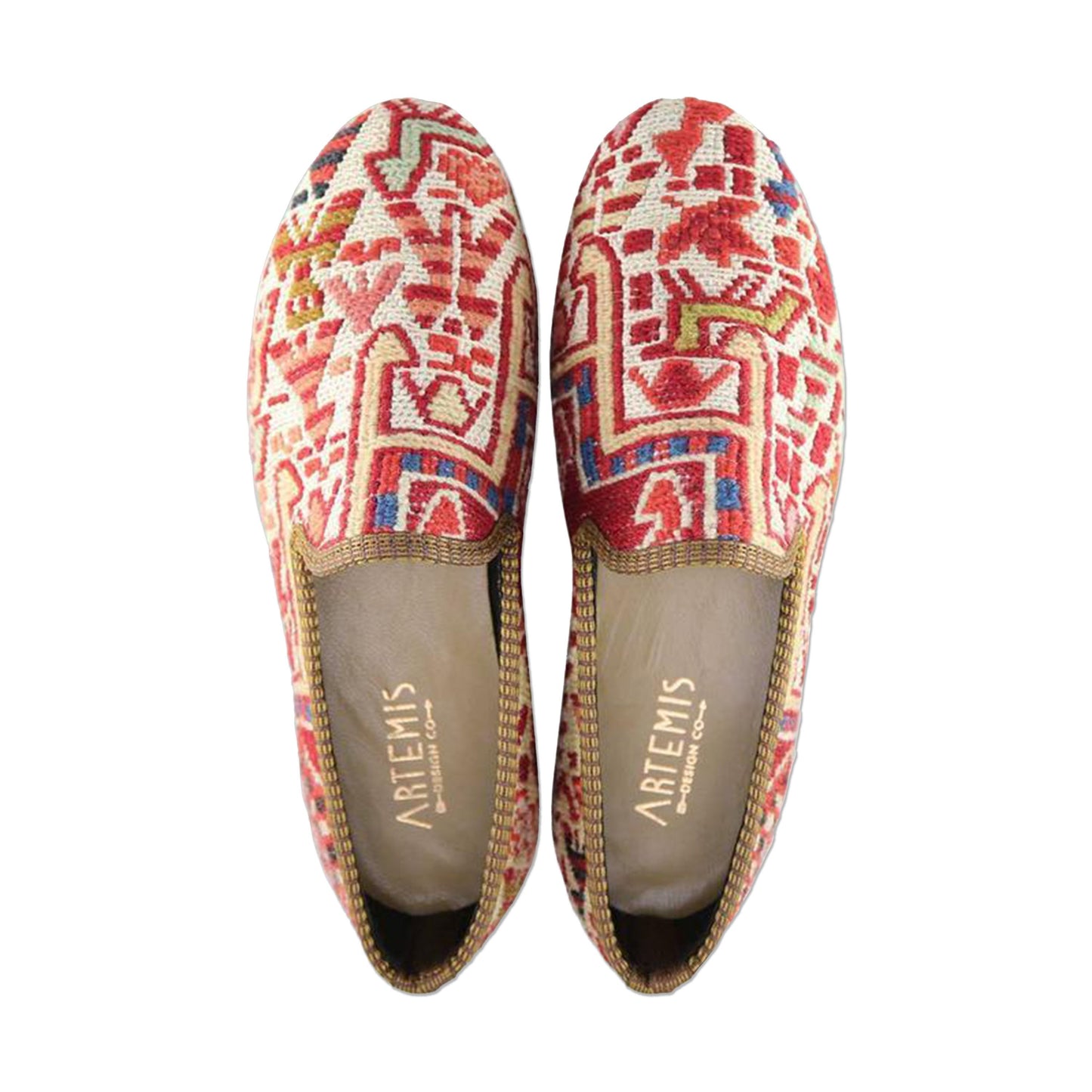 One of a kind loafers handmade from Turkish carpets.