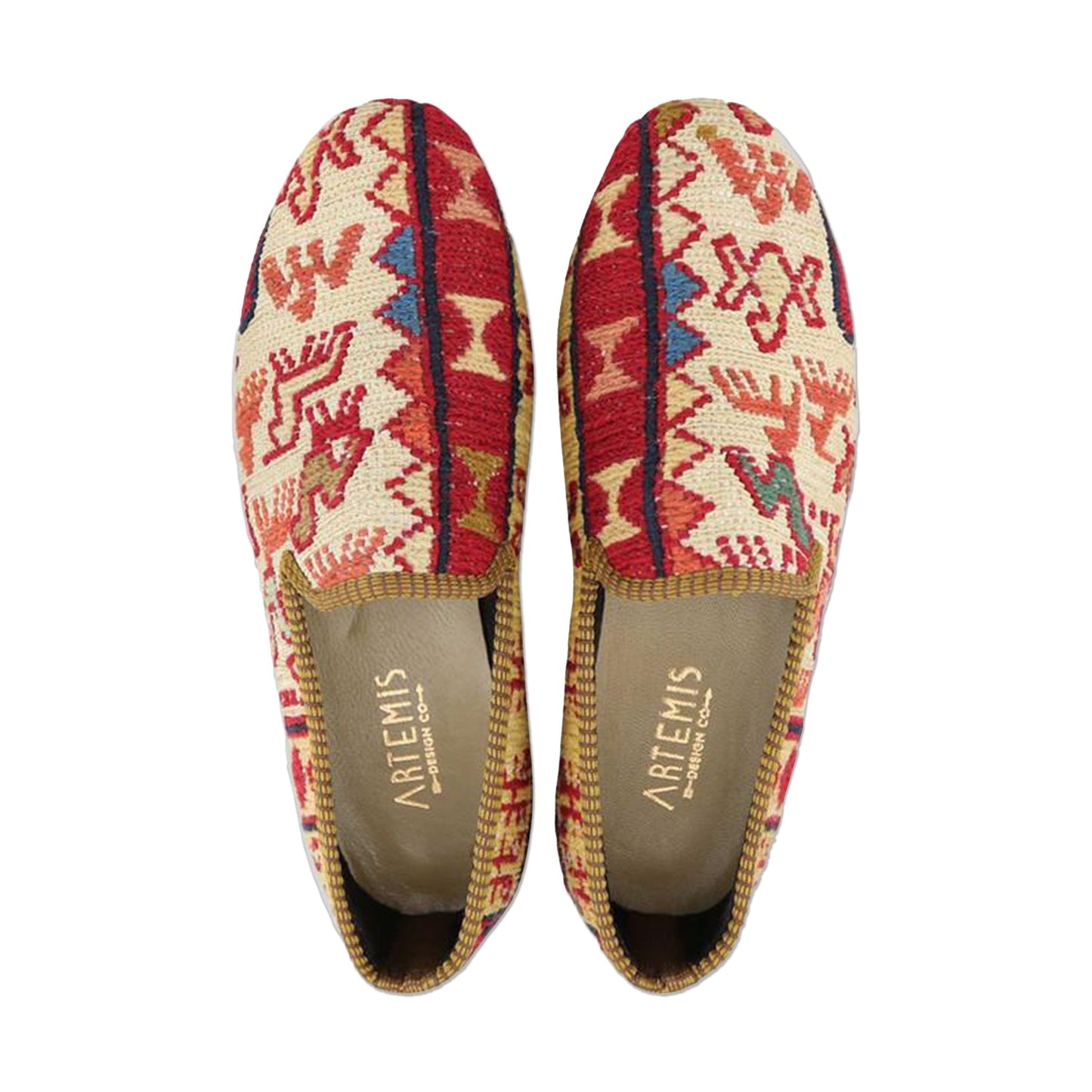 One of a kind loafers handmade from Turkish carpets.