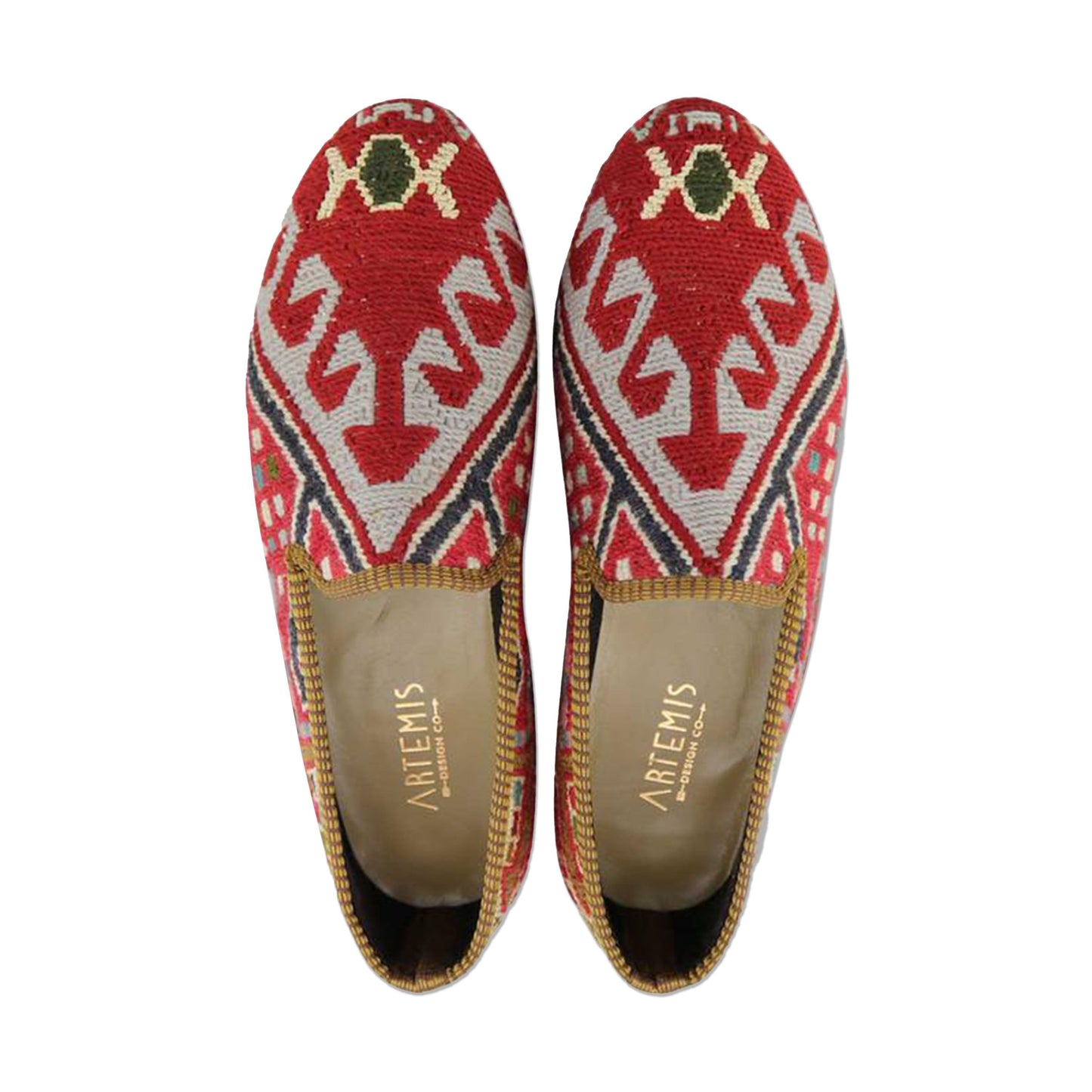 One of a kind loafers handmade from Turkish carpets.