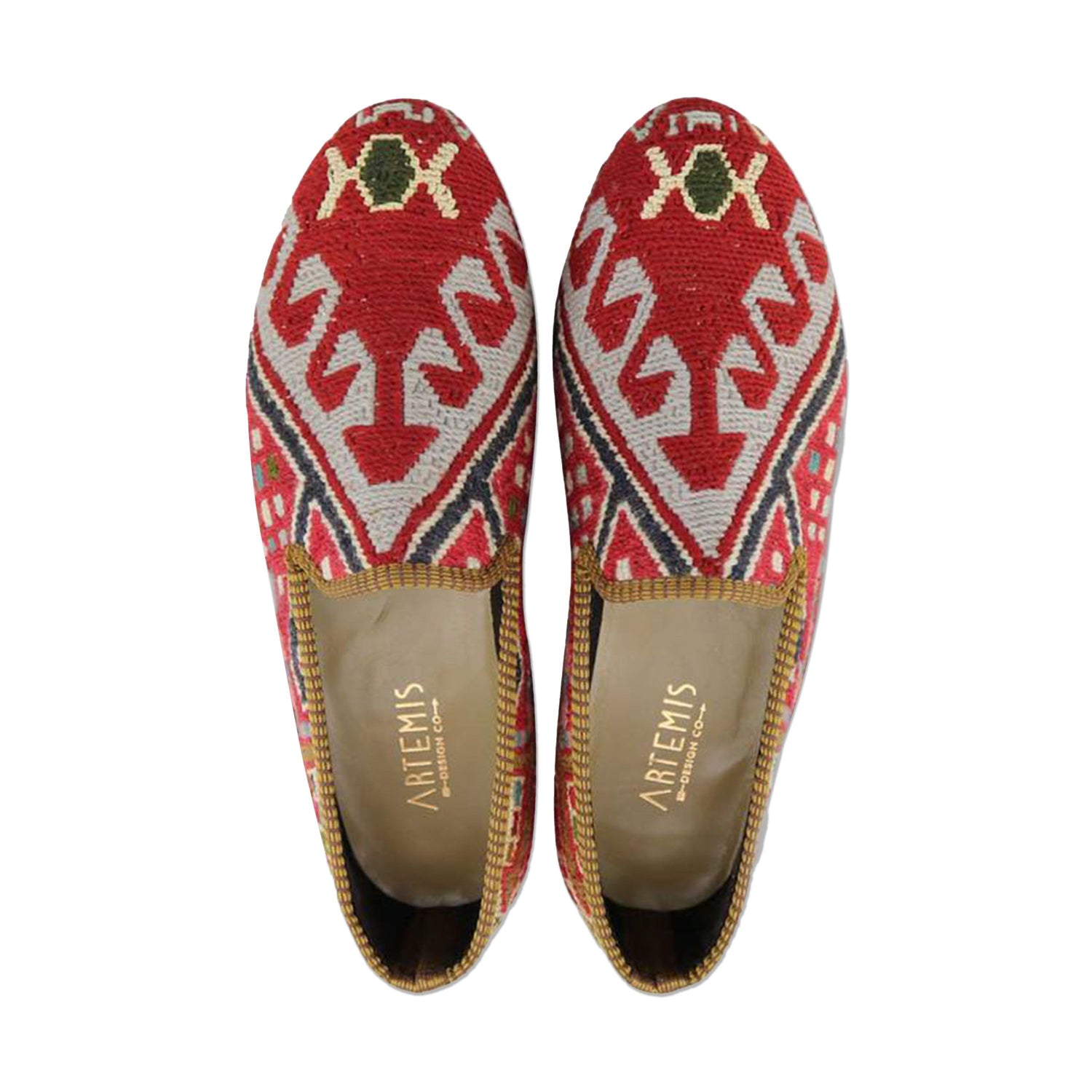 One of a kind loafers handmade from Turkish carpets.