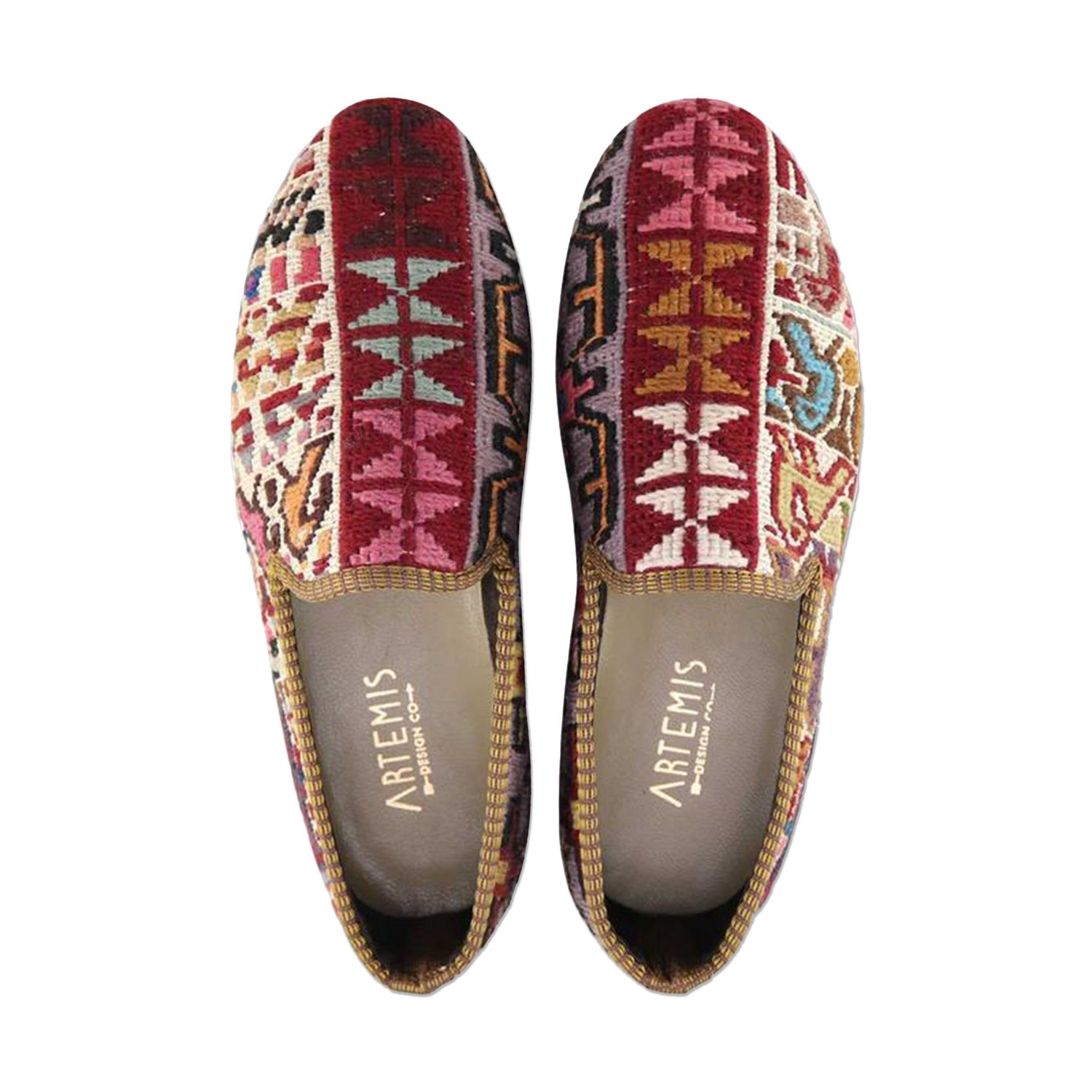 One of a kind loafers handmade from Turkish carpets.