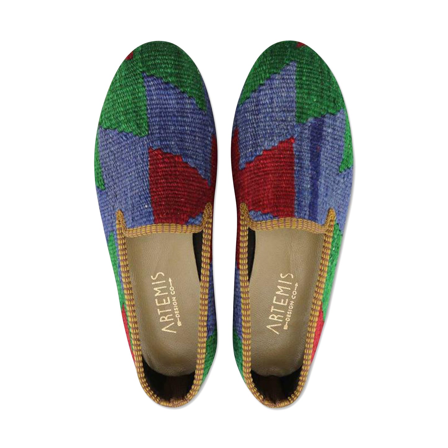 One of a kind smoking shoes handmade from Turkish carpets.
