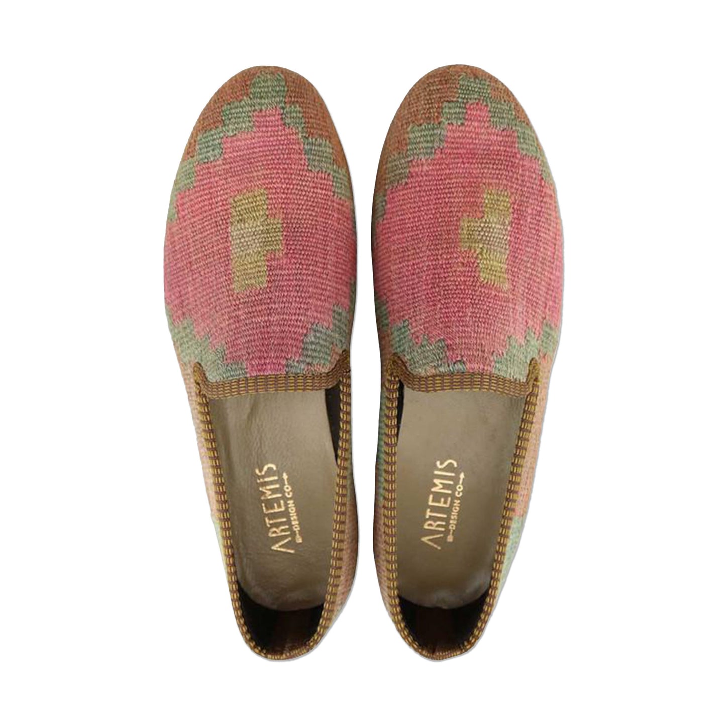 One of a kind loafers handmade from Turkish carpets.