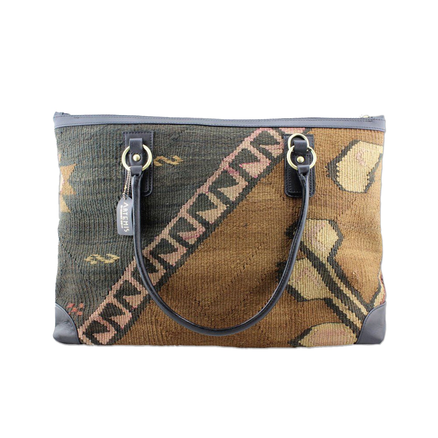 One of a kind weekender bag handmade from Turkish carpets.