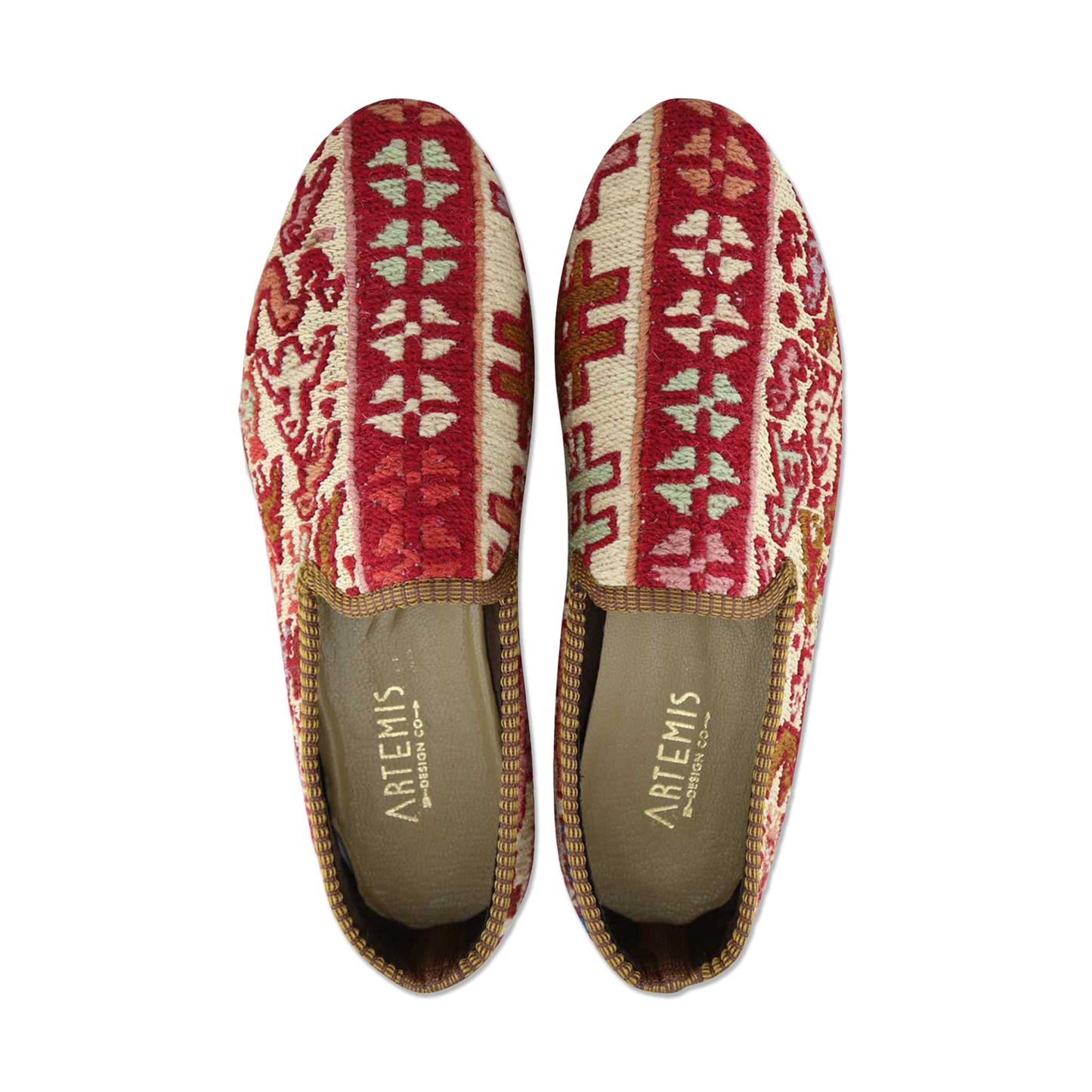 One of a kind loafers handmade from Turkish carpets.