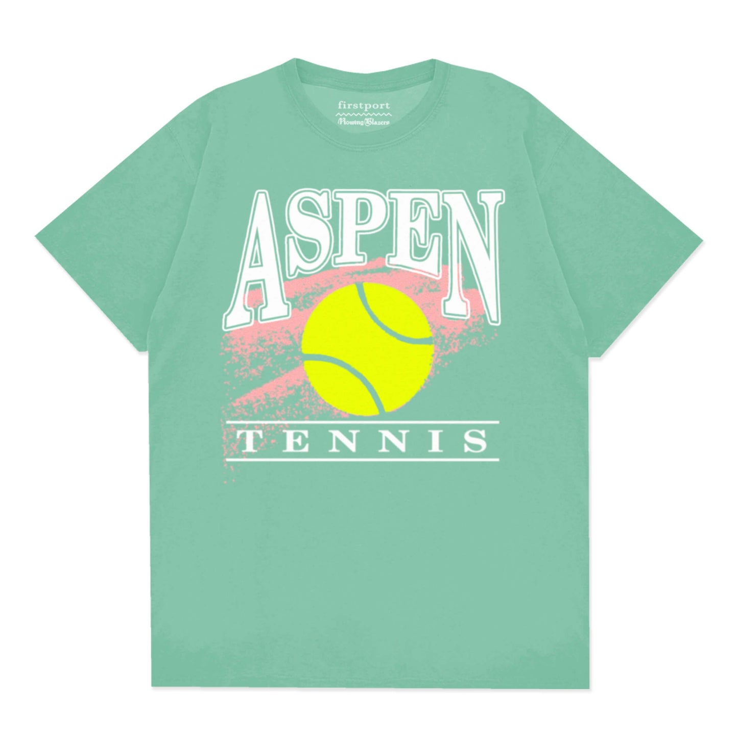 Green t-shirt printed with "Aspen Tennis."