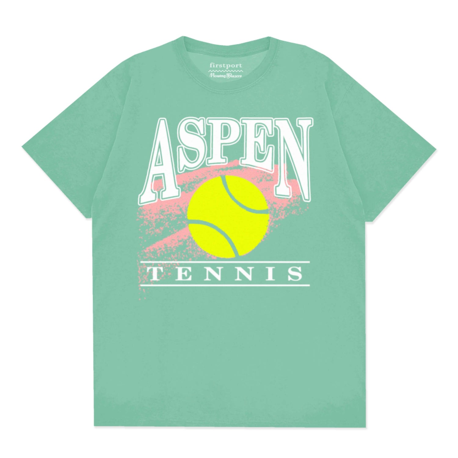Green t-shirt printed with "Aspen Tennis."