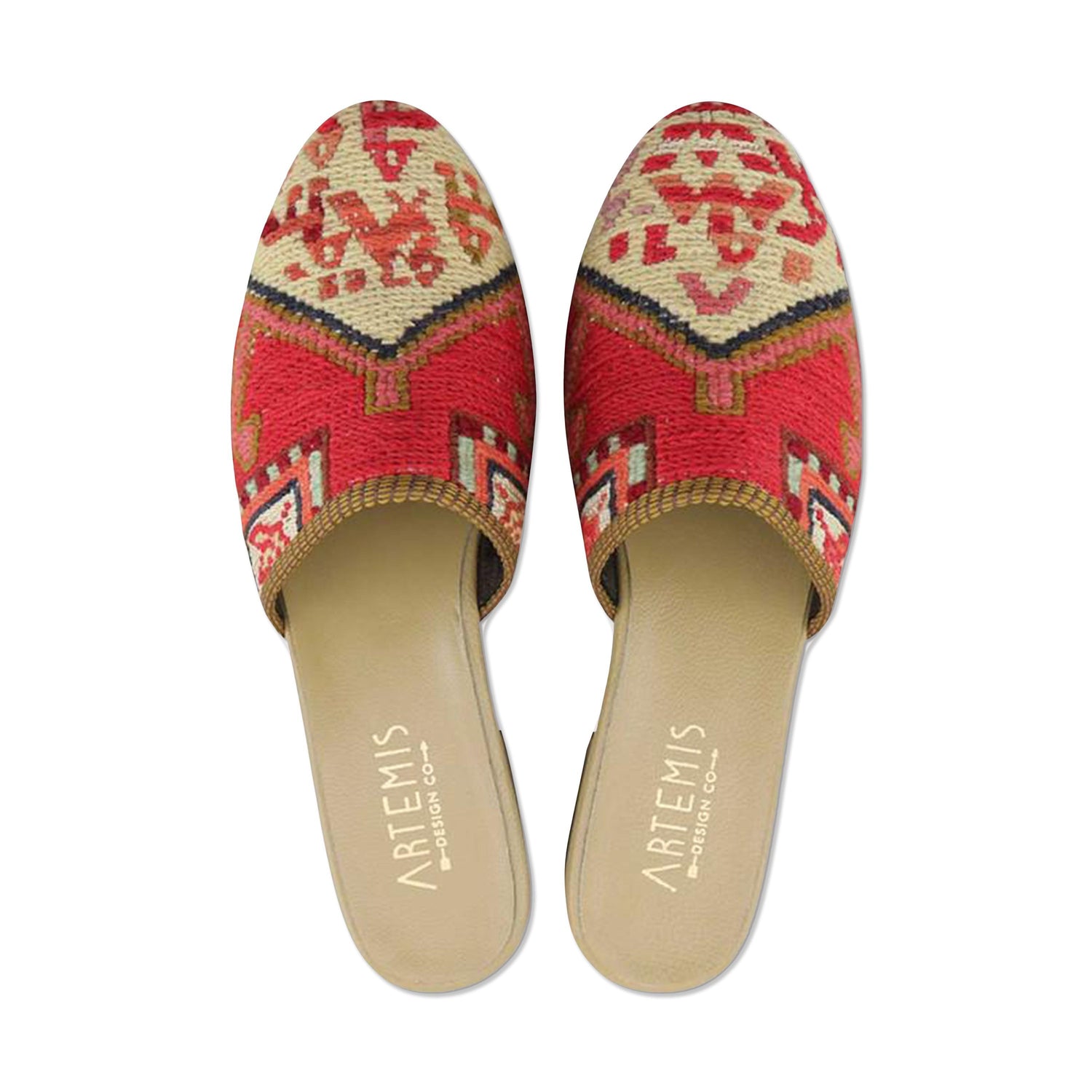 One of a kind slides handmade from Turkish carpets.