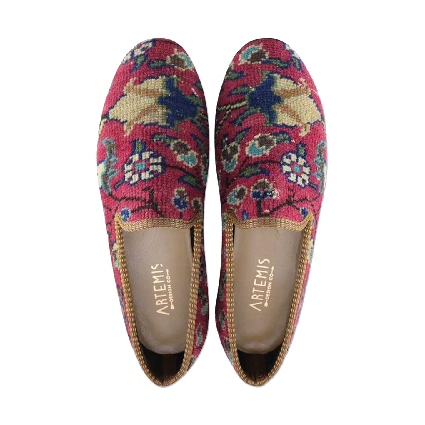 One of a kind loafers handmade from Turkish carpets.