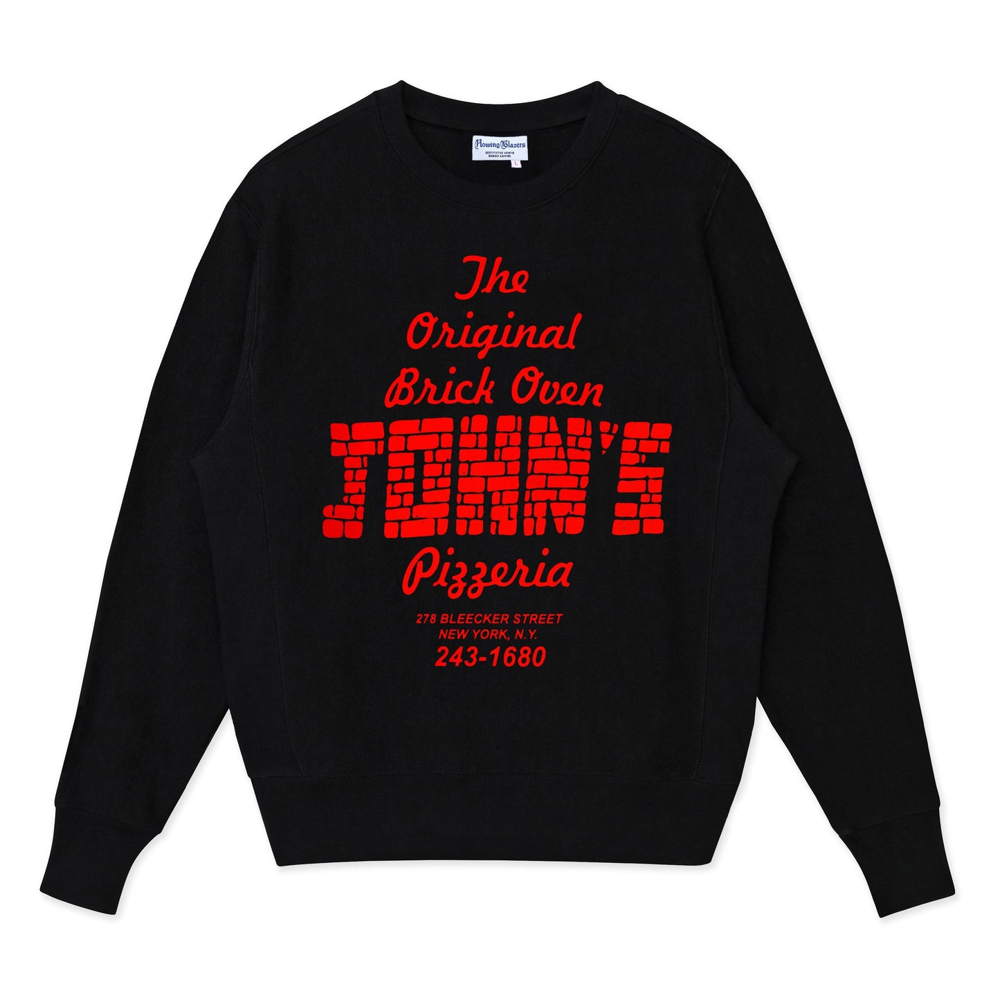 John's Pizza "No Slices" Crewneck in black