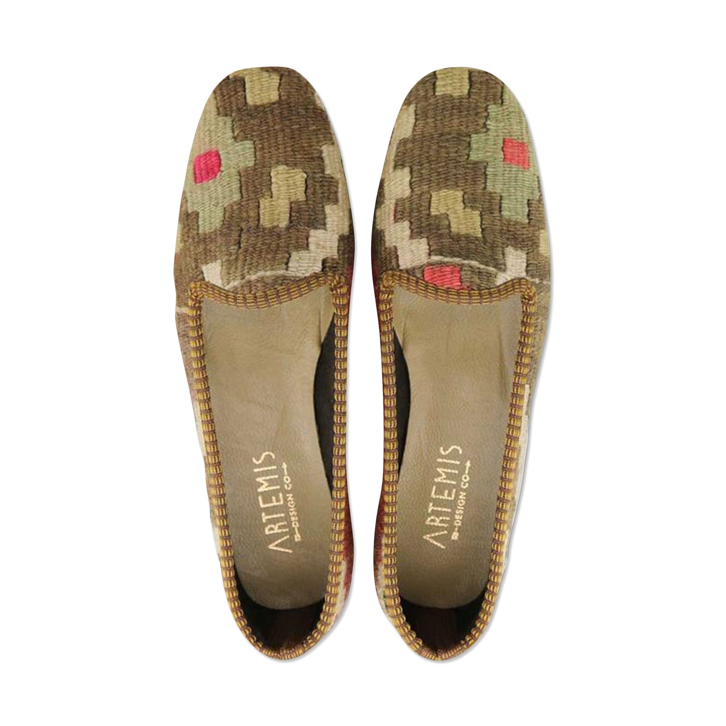 One of a kind loafers handmade from Turkish carpets.