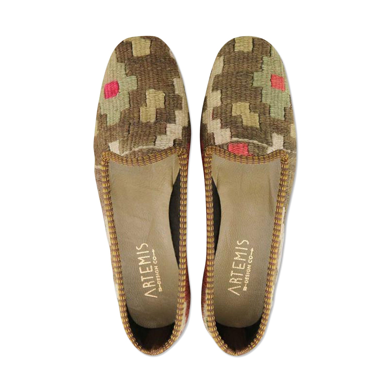 One of a kind loafers handmade from Turkish carpets.