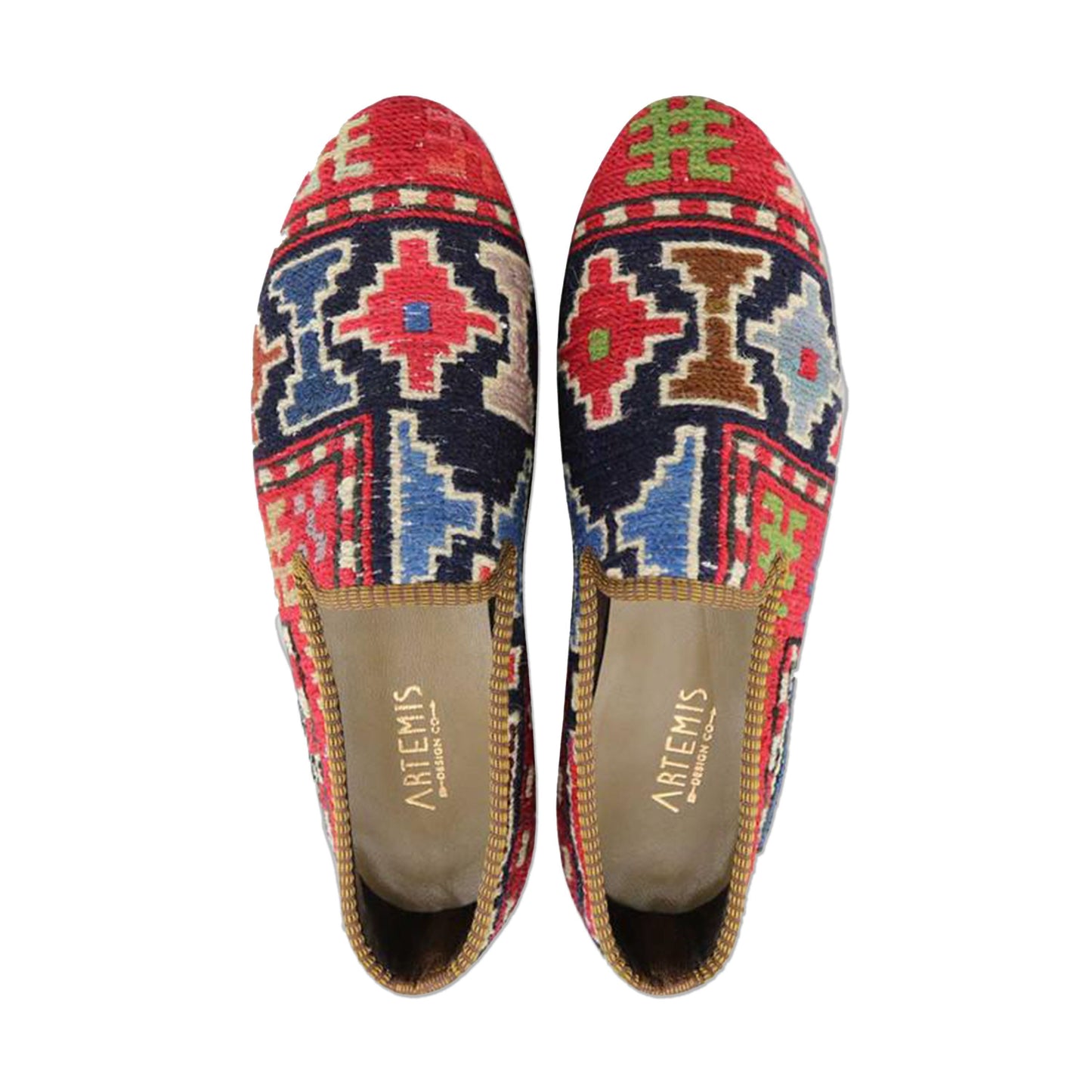 One of a kind loafers handmade from Turkish carpets.