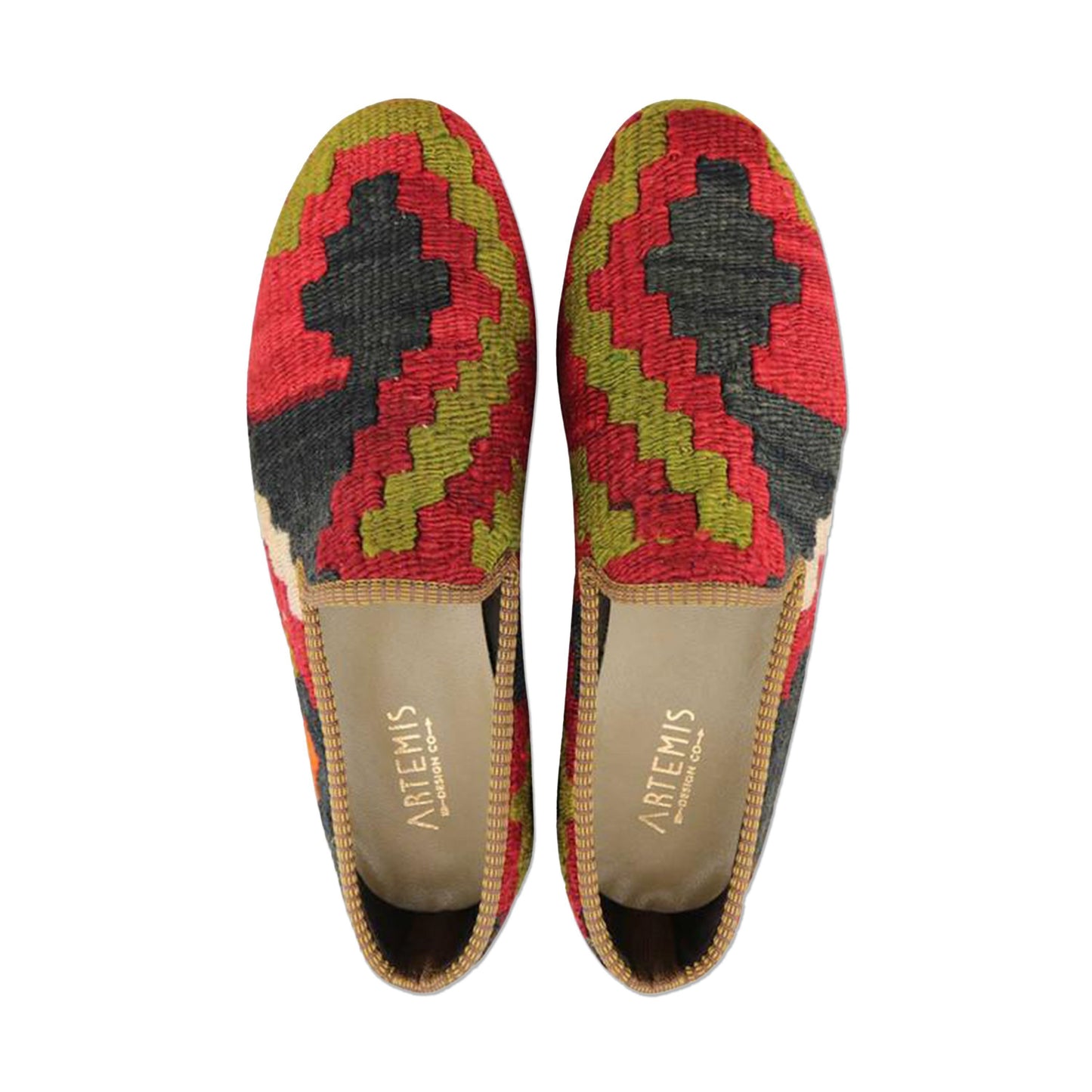 One of a kind loafers handmade from Turkish carpets.