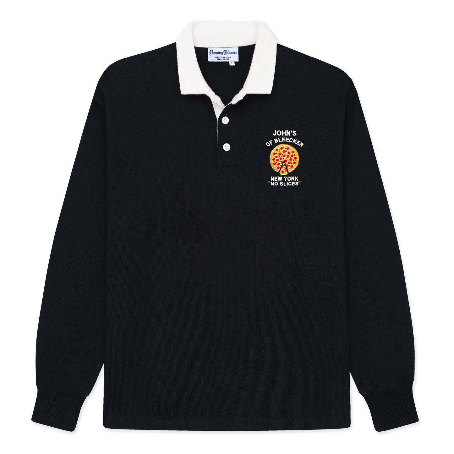 John's Pizza "No Slices" Rugby in black