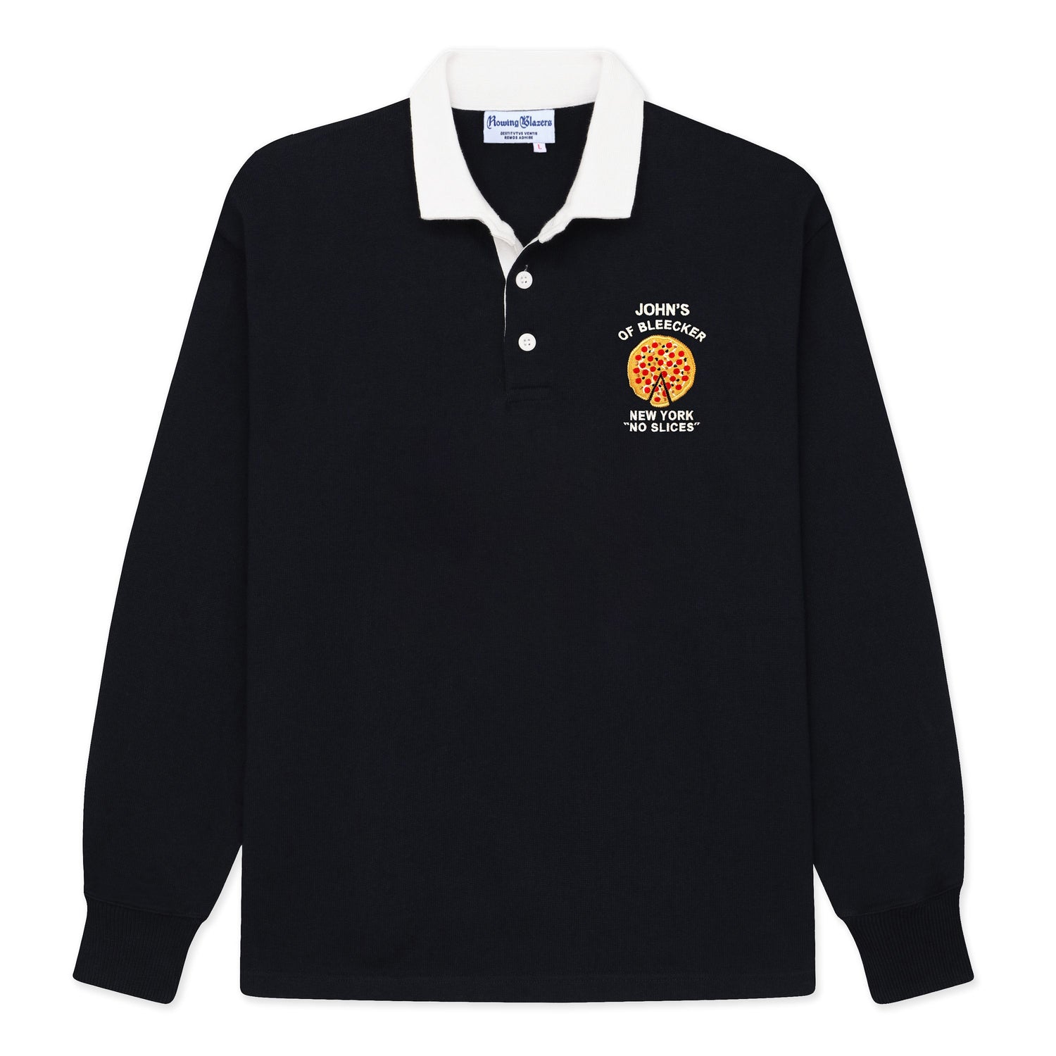 John's Pizza "No Slices" Rugby in black