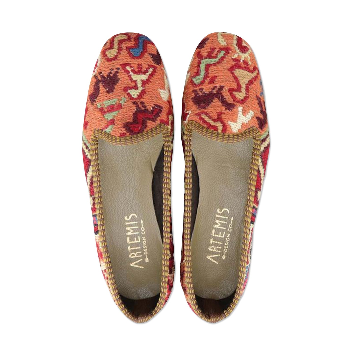 One of a kind loafers handmade from Turkish carpets.