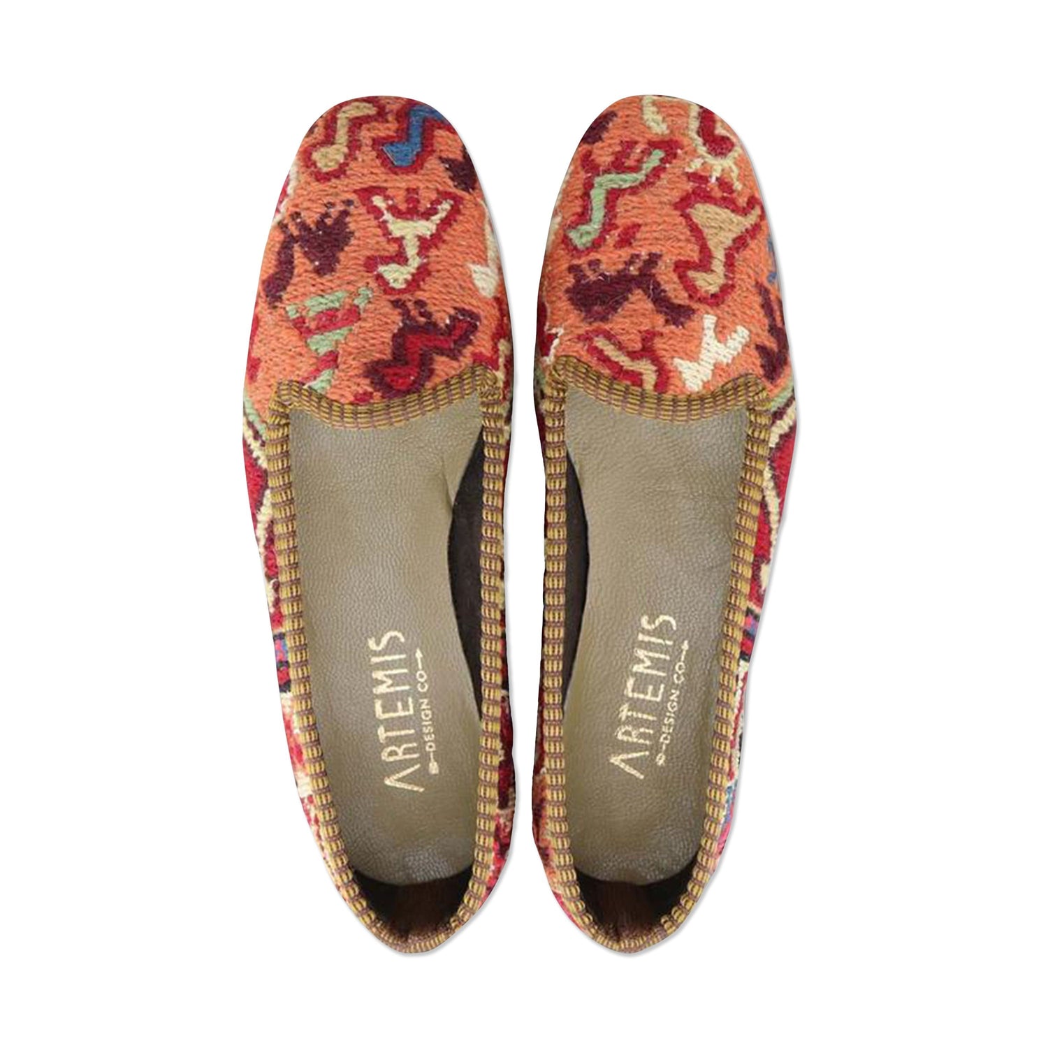 One of a kind loafers handmade from Turkish carpets.