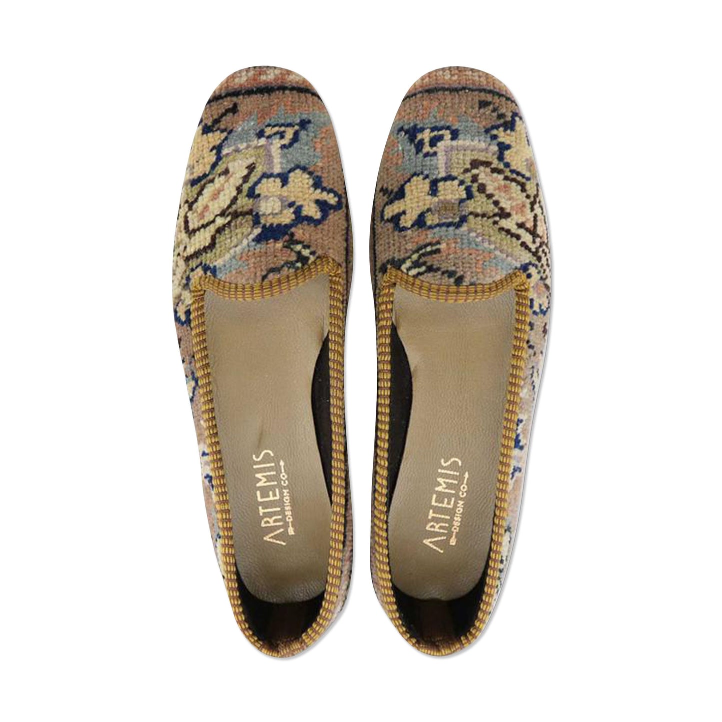 One of a kind loafers handmade from Turkish carpets.