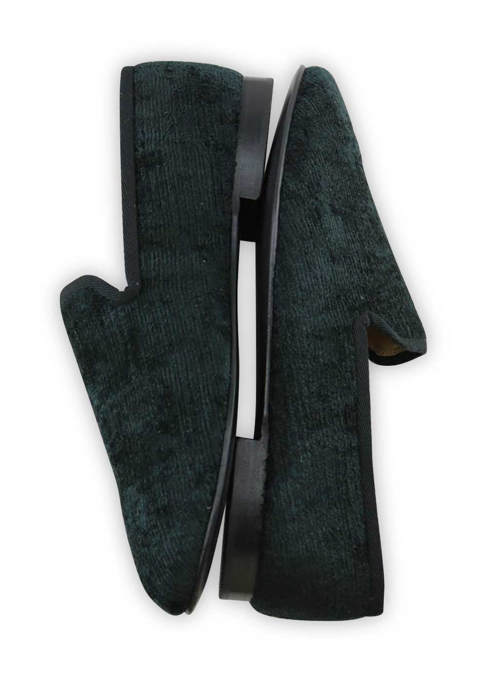 Handmade velvet smoking shoes.