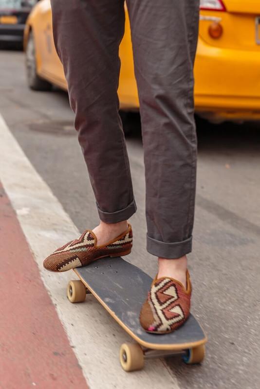 One of a kind loafers handmade from Turkish carpets.