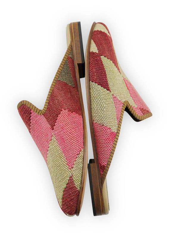 One of a kind slippers handmade from Turkish carpets.
