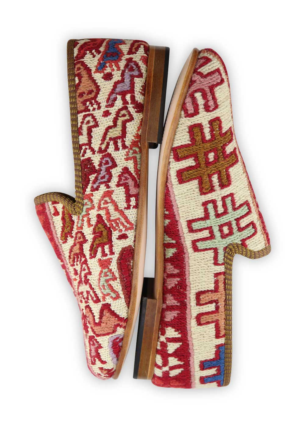 One of a kind loafers handmade from Turkish carpets.