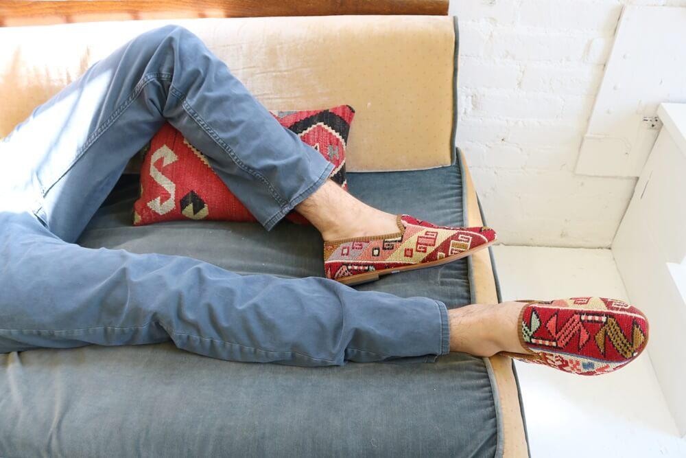 One of a kind loafers handmade from Turkish carpets.