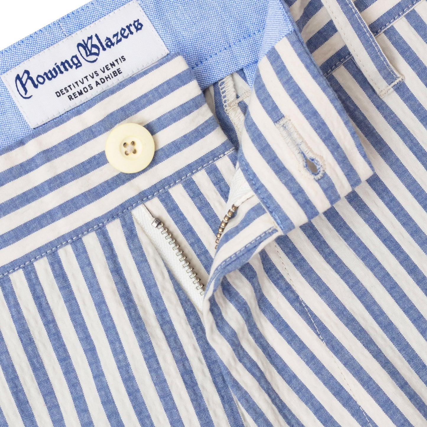 Milk-and-Sugar Seersucker Wide Leg Trousers