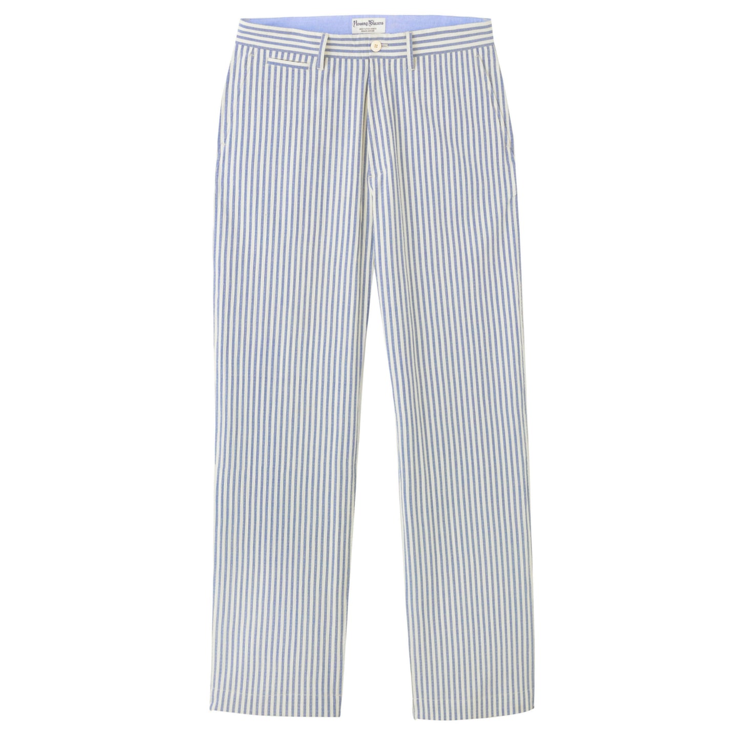 Milk-and-Sugar Seersucker Wide Leg Trousers