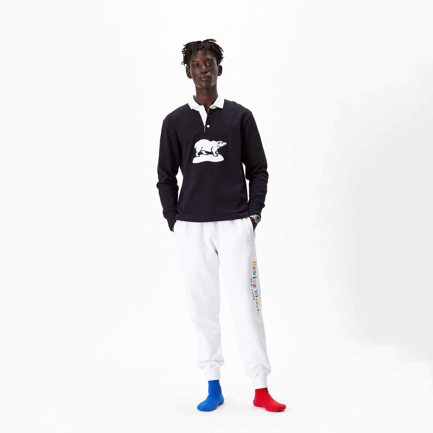 Red and Blue Mismatched Crew Socks