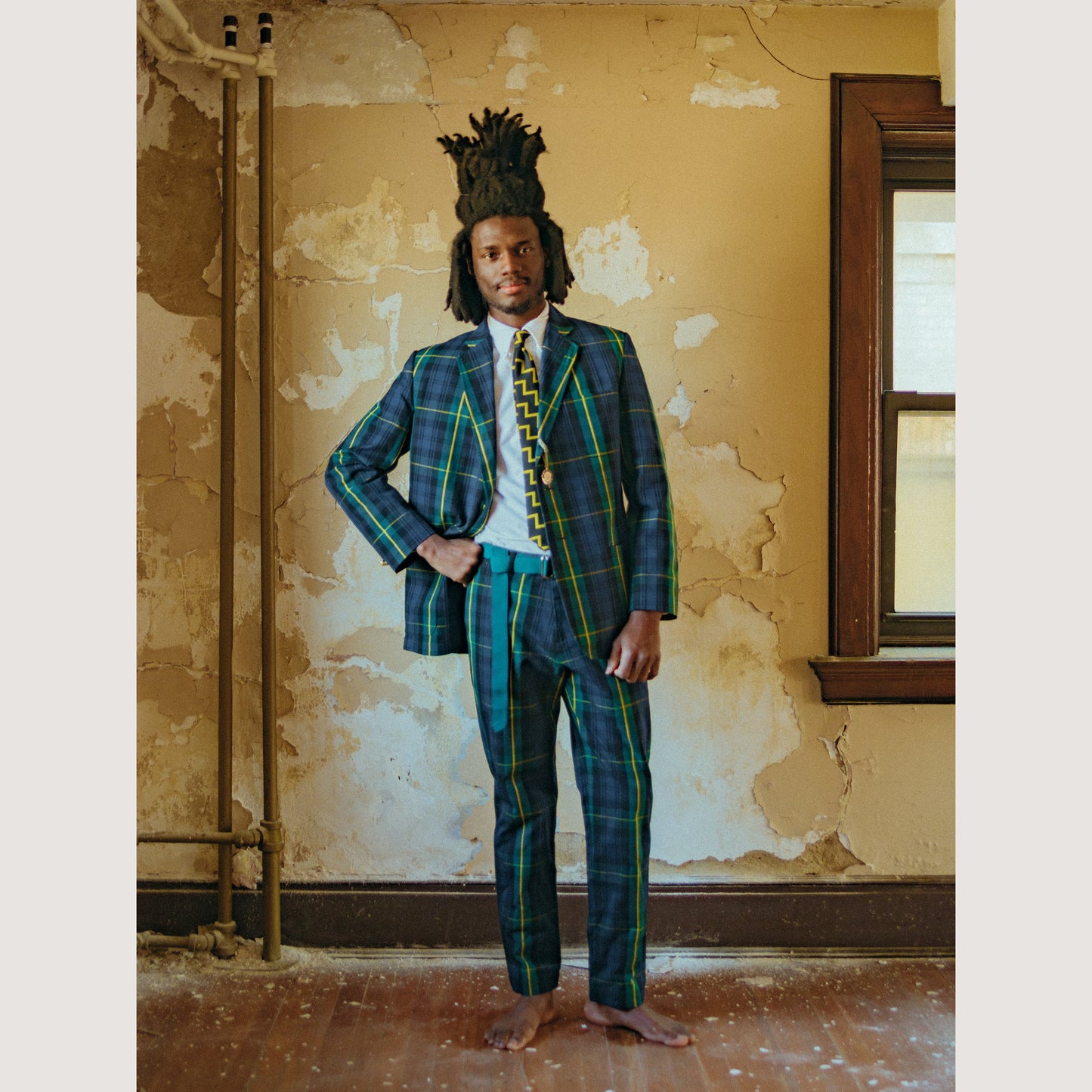 Woven Zig Zag Tie (Black and Yellow Zig Zag Tie)