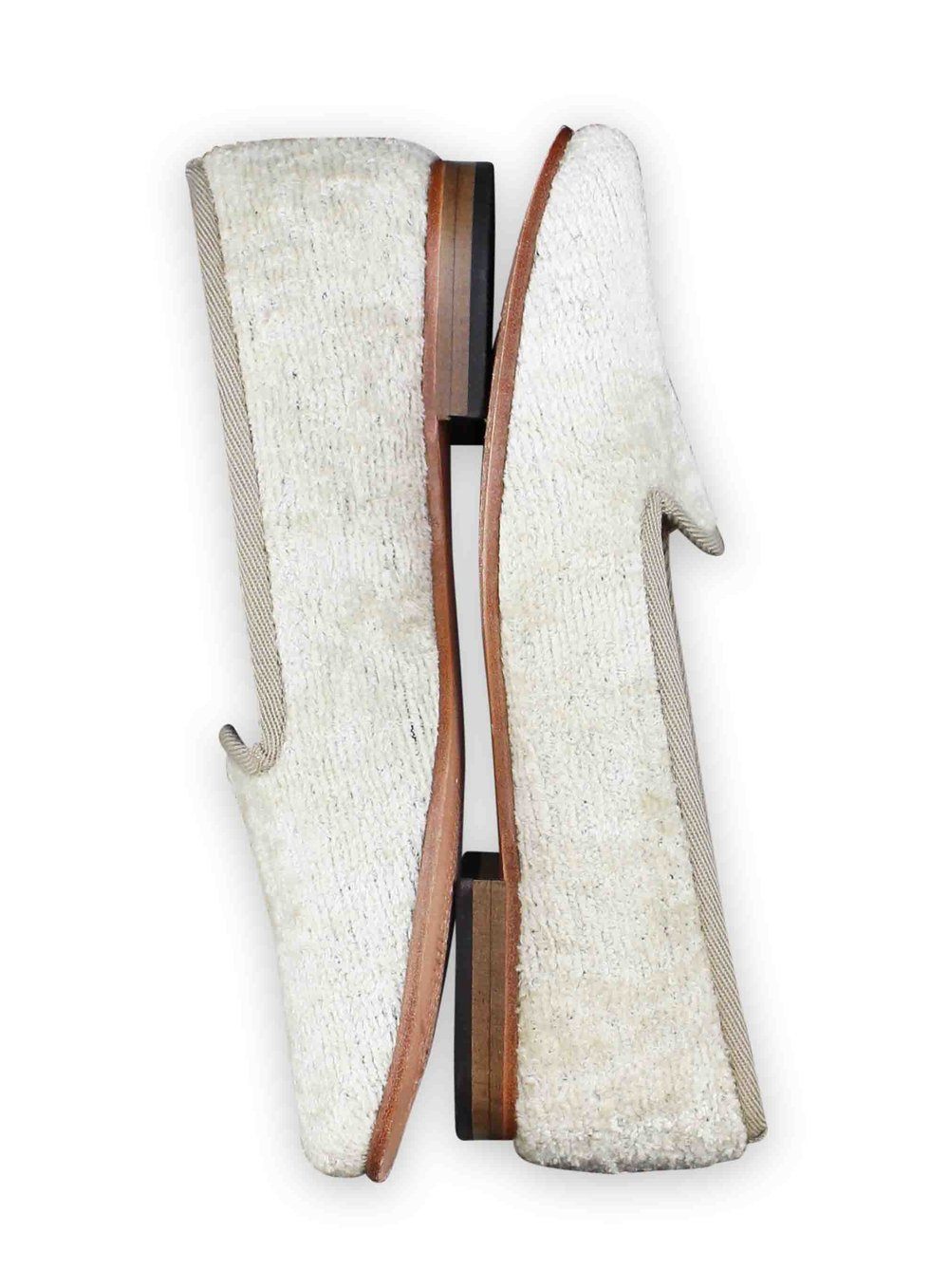 Handmade velvet smoking shoes.