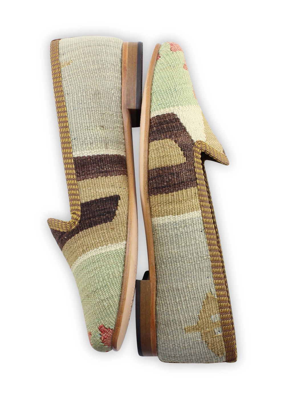 One of a kind loafers handmade from Turkish carpets.