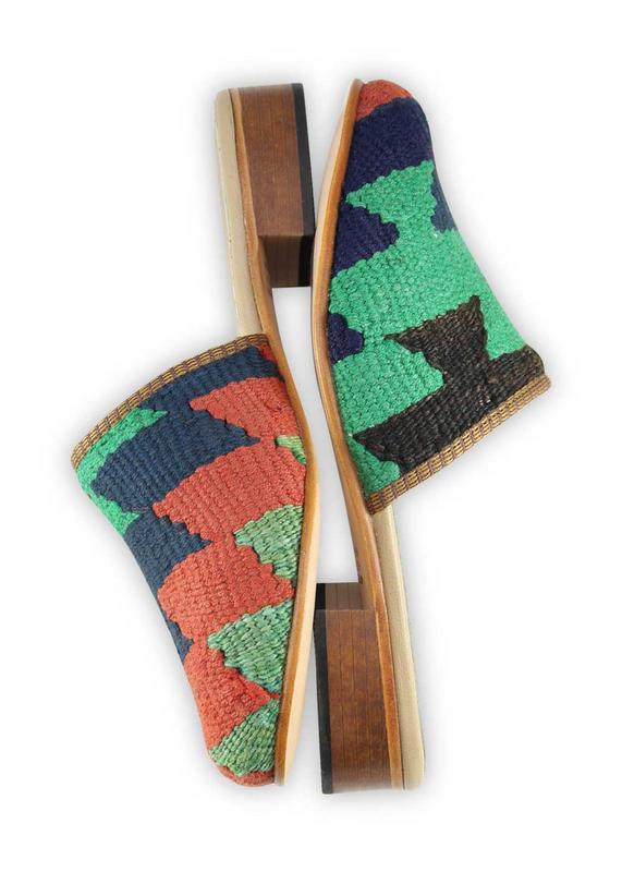 One of a kind slides handmade from Turkish carpets.