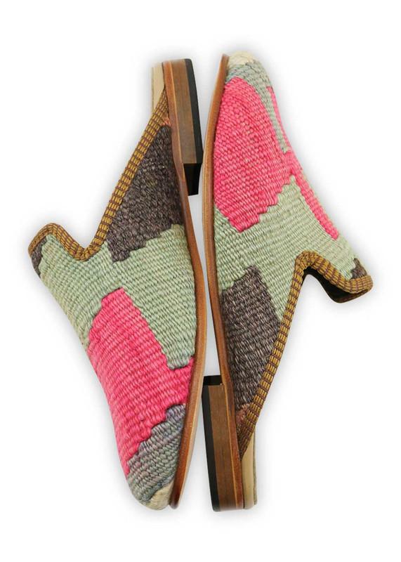 One of a kind slippers handmade from Turkish carpets.