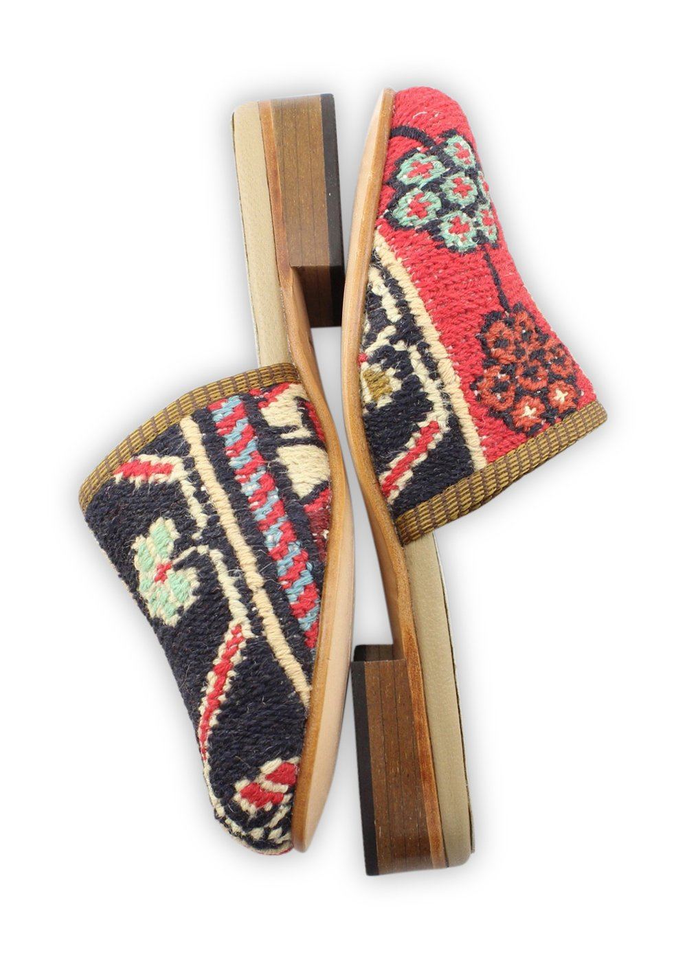 One of a kind slides handmade from Turkish carpets.