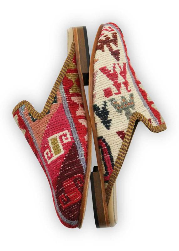 One of a kind slippers handmade from Turkish carpets.