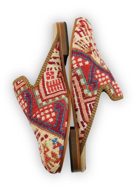 One of a kind slippers handmade from Turkish carpets.