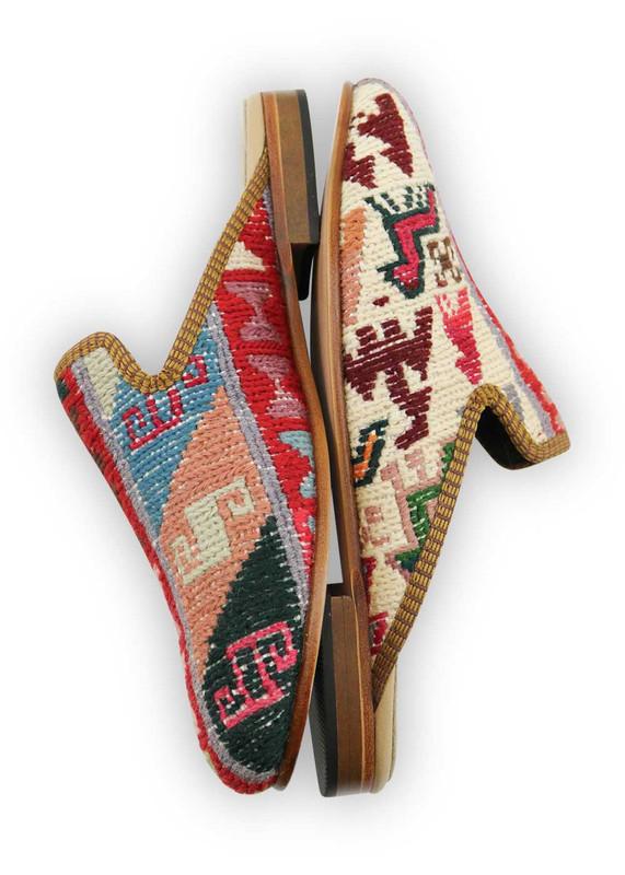 One of a kind slippers handmade from Turkish carpets.