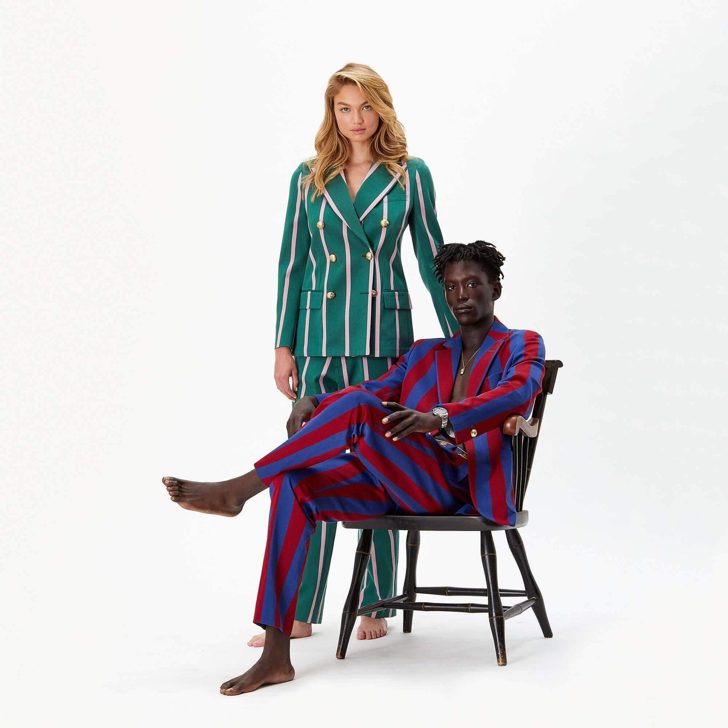 Green and Pink "1980 Stripe" Diana Blazer