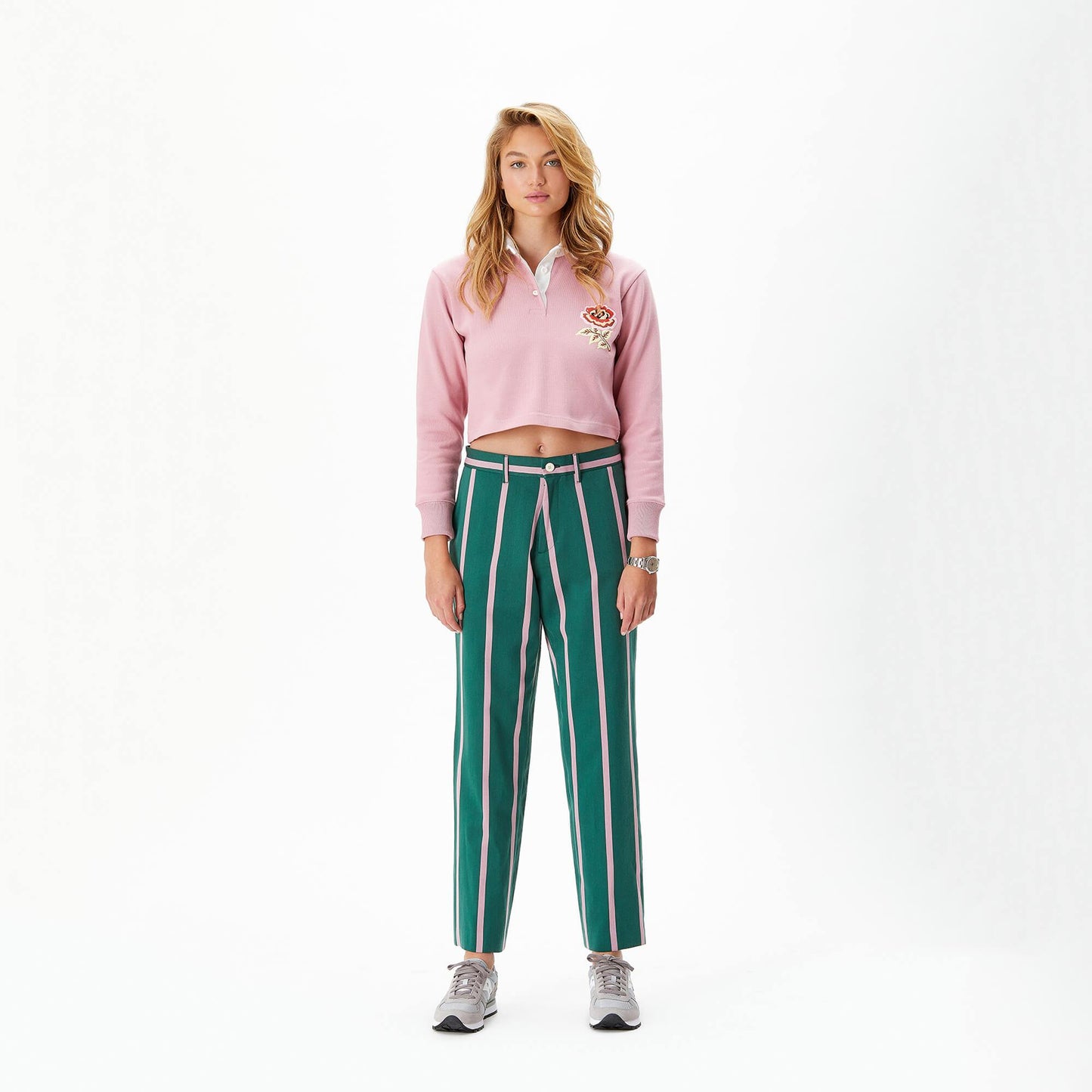 Green and Pink "1980 Stripe" Trousers