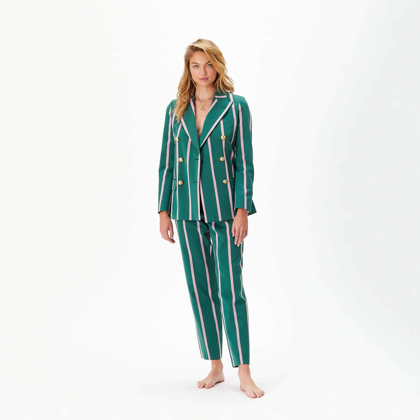 Green and Pink "1980 Stripe" Trousers