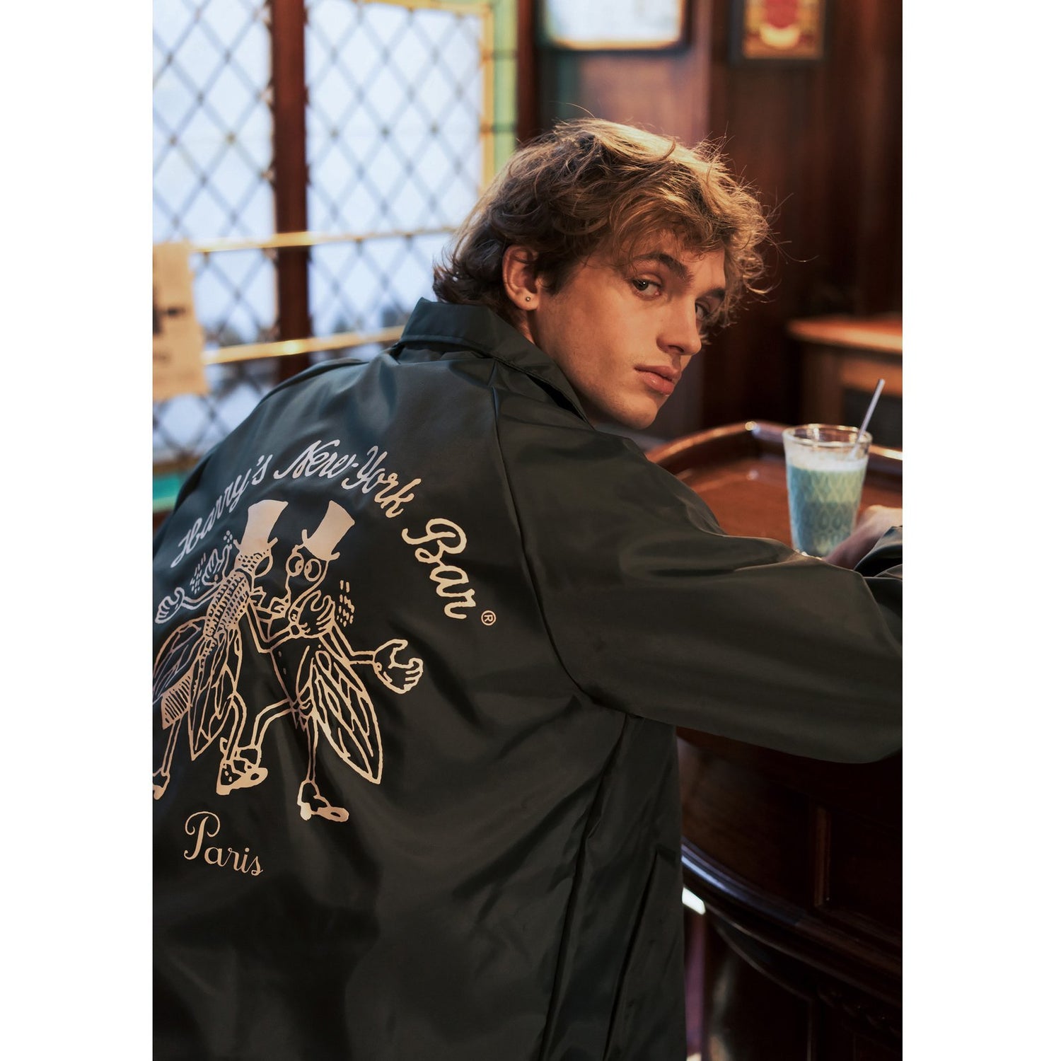 Male model wearing the Harry's New York Bar Jacket.