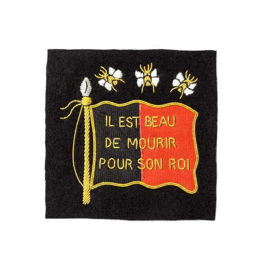 Embroidered gold work Banner of Henri Chritstophe badge.