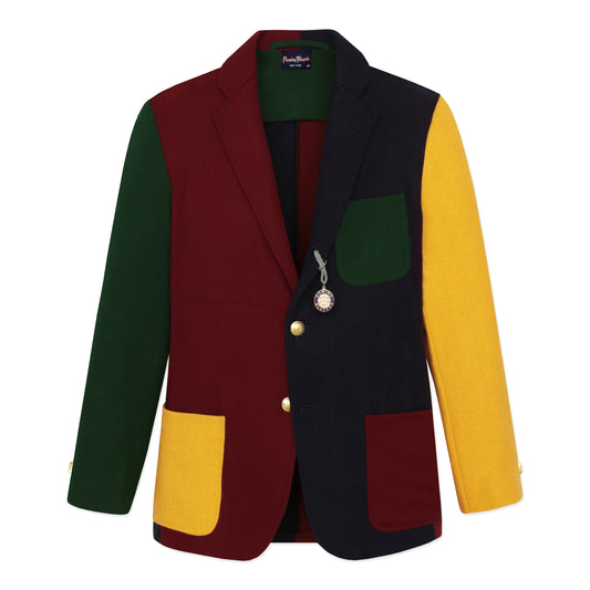 Colorblock Flannel Blazer