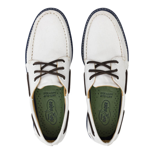 Men's Authentic Original 3-Eye Canvas Boat Shoe White