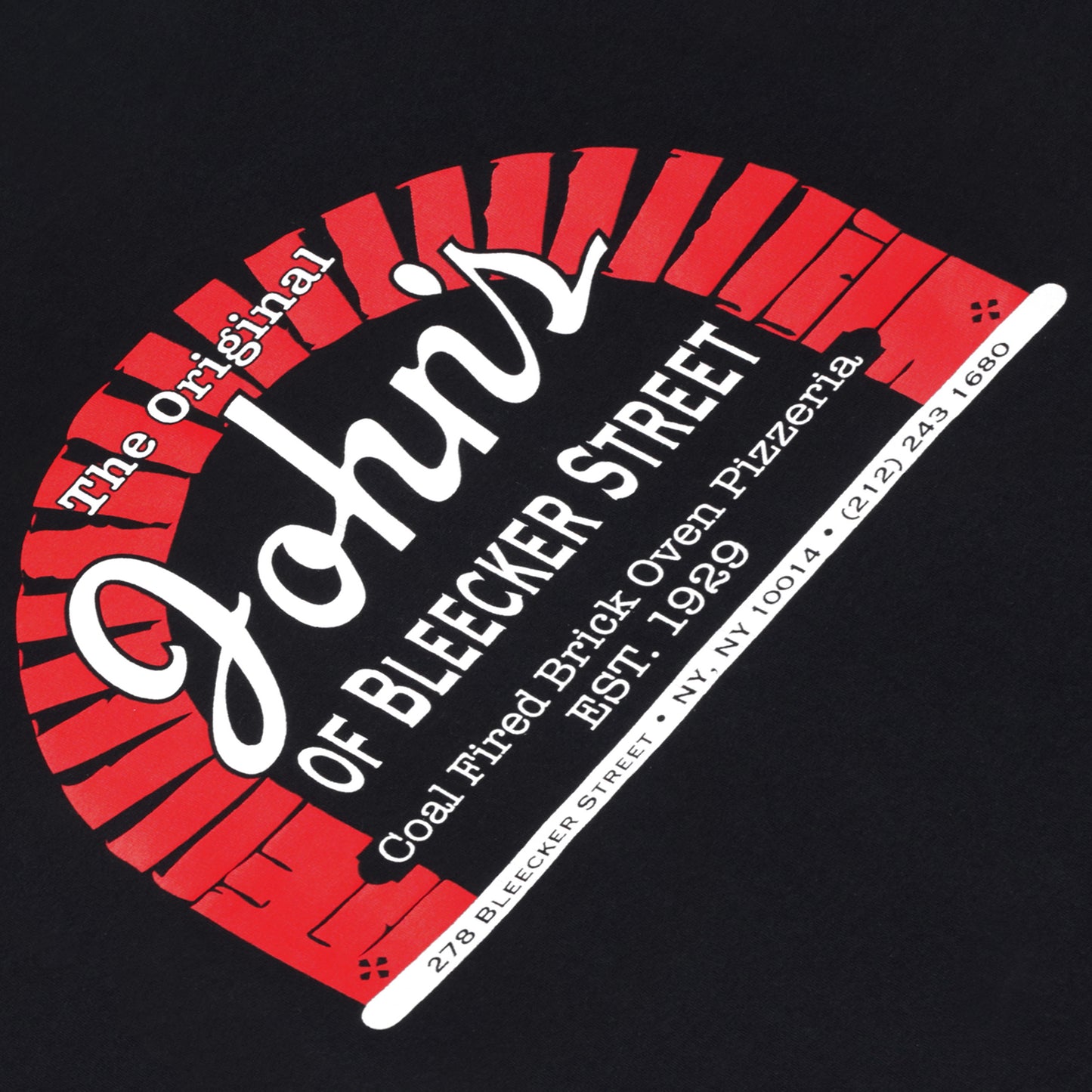 John's Pizzeria of Bleecker Street Black T-Shirt